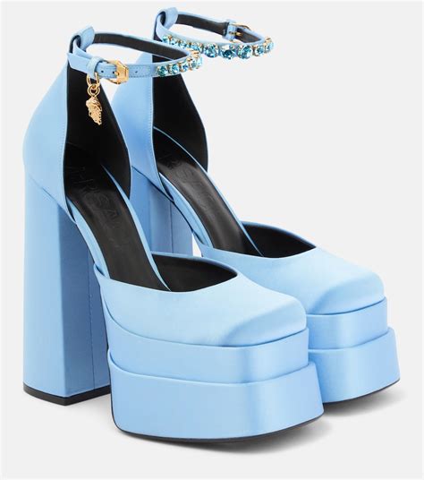 versace satin medusa aevitas platform heels